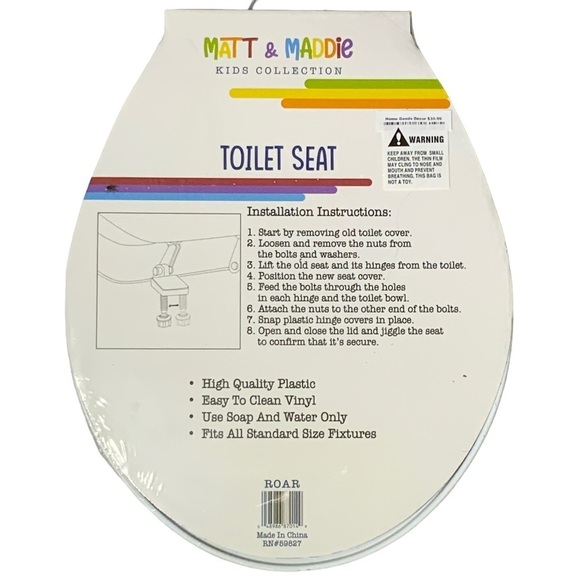 Matt & Maddie Toilet Seat Dinosaur Kids Bath Roar Collection Accessory Blue - Picture 3 of 15